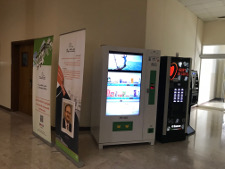 Smart vending machine selling drinks and snacks @ the University of Sharjah