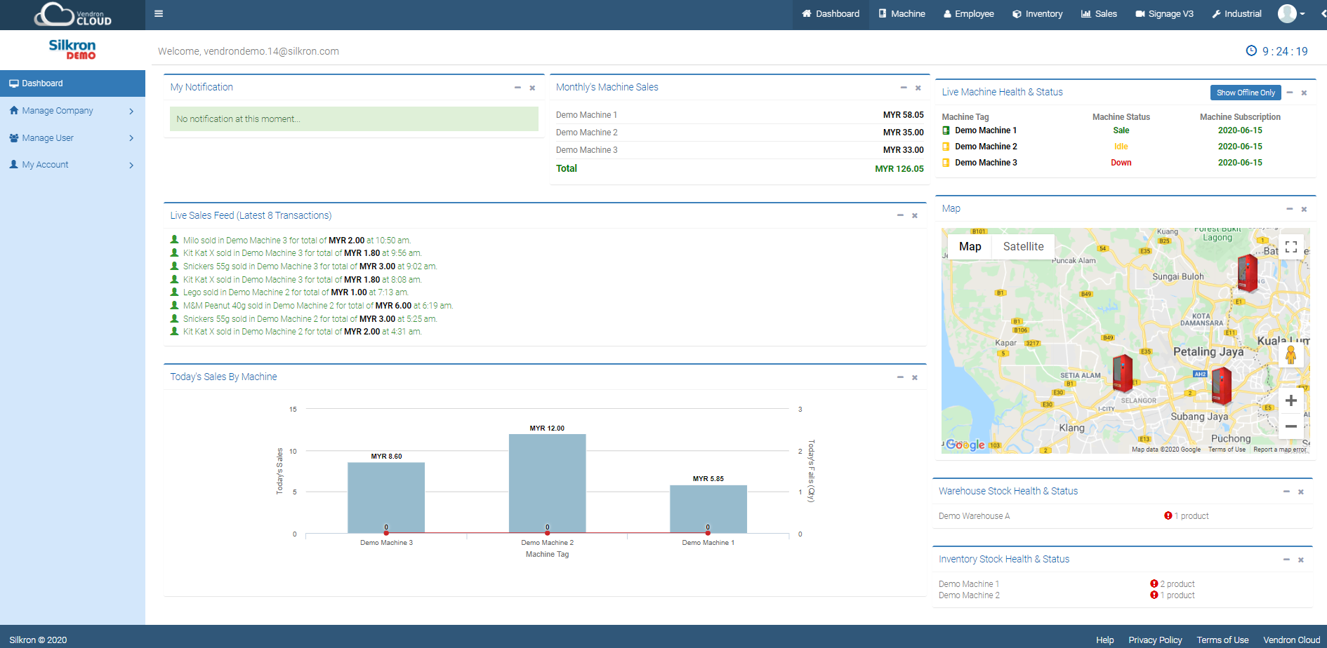 Smart Vending Cloud Dashboard